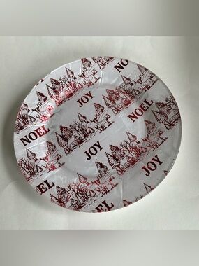 Hand Crafted Red and White Festive Serving Platter
